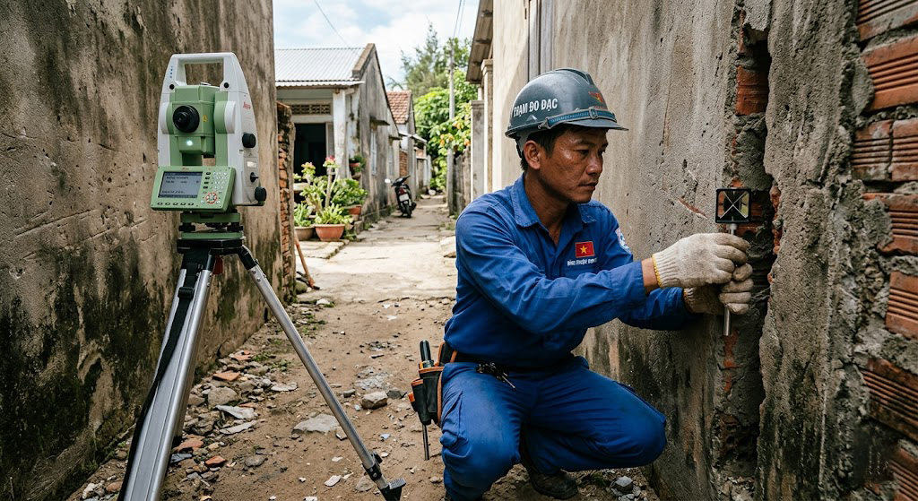 Đất Trung Tâm Hòa Bình Đồng Nai – Tấc Đất Tấc Vàng: Giải Quyết Chồng Lấn Ranh Giới Vách Tường Chung Chỉ Sai Vài Centimet Bằng Máy Trắc Địa Hiện Đại 2026