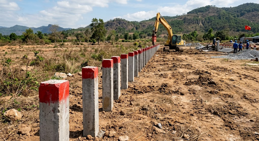 Sốt Đất Ven Đường Võ Nguyên Giáp Đồng Nai 2026: Quy Trình Cắm Mốc Tọa Độ Góc Thửa Bảo Vệ Đất Khỏi Bị Lấn Chiếm Ban Đêm