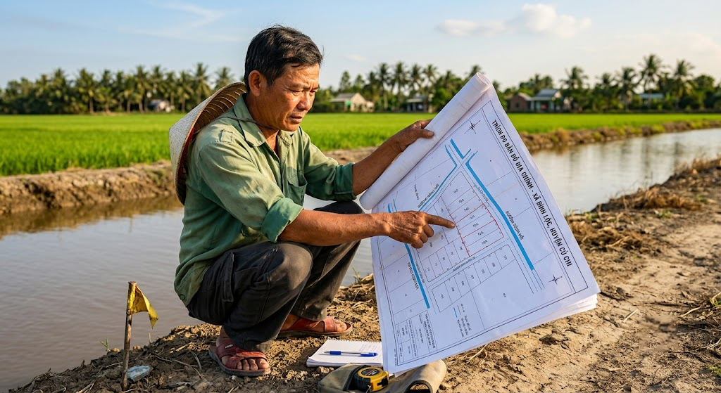 Đất Nông Nghiệp, Hỗn Hợp Bình Chánh, Củ Chi 2026: Thủ Tục Đo Đạc Lập Bản Vẽ Hiện Trạng Xin Cấp Sổ Đỏ Lần Đầu Theo Luật Đất Đai Mới