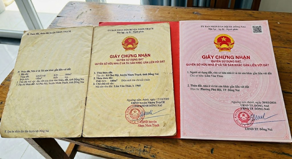 Mẫu Giấy chứng nhận quyền sử dụng đất (sổ đỏ) cũ ghi địa chỉ 
