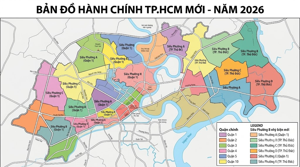 Sáp Nhập 273 Xuống 102 Siêu Phường TP.HCM 2026: Sổ Hồng Mang Tên Phường Cũ Có Cần Đo Vẽ Trích Lục Lại Ngay?