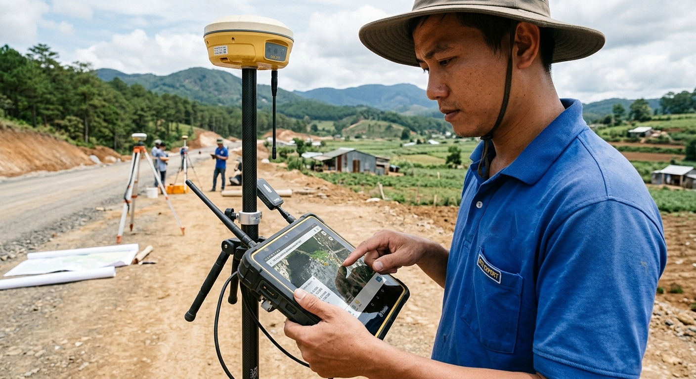 Đất Nền Quanh KCN Nhơn Trạch 5 Tại Long Thọ: Cách Phát Hiện Đất Bị Cắm Nhầm Mốc Bằng Công Nghệ Trắc Địa Vệ Tinh GNSS Năm 2026