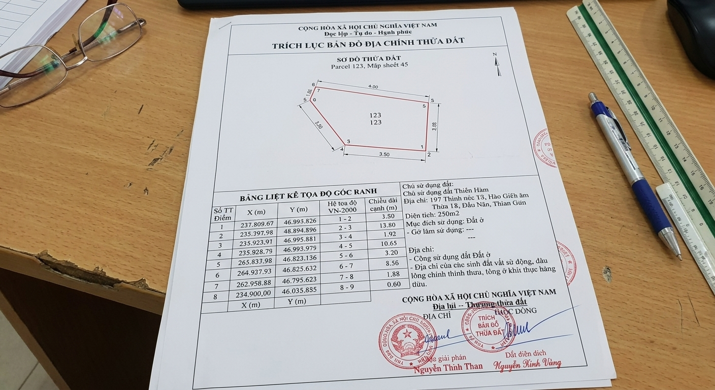 Hạ Tầng Tân Phong Lột Xác 2026: Hướng Dẫn Người Dân Tự Kiểm Tra Ranh Đất Bằng Bản Vẽ Trích Lục Địa Chính Chuẩn Xác