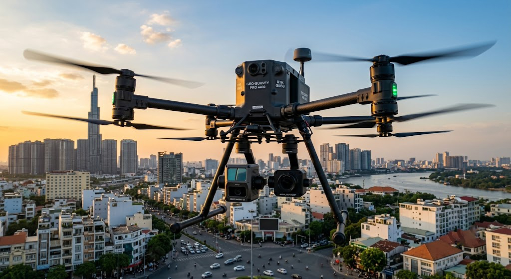 Flycam UAV RTK & LiDAR 2026: Bản Đồ Địa Hình 1/500 Chính Xác Cho Dự Án BĐS TP.HCM Chỉ Trong Vài Giờ